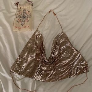 Free People rose gold chain shirt